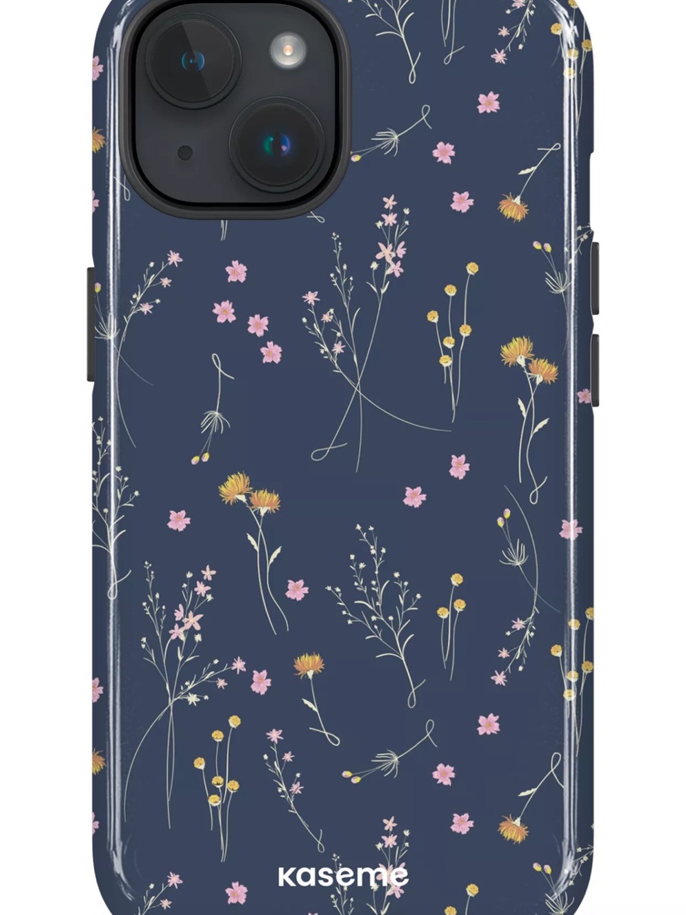 Navy Floral Phone Case with Pastel Wildflower Print - Pixel 7